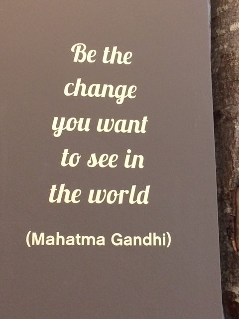 Be the change you want to see in the world (mahatma Gandhi)